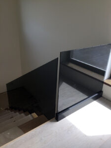 black glass handrails