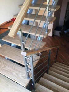 wood stairs beam open staircase