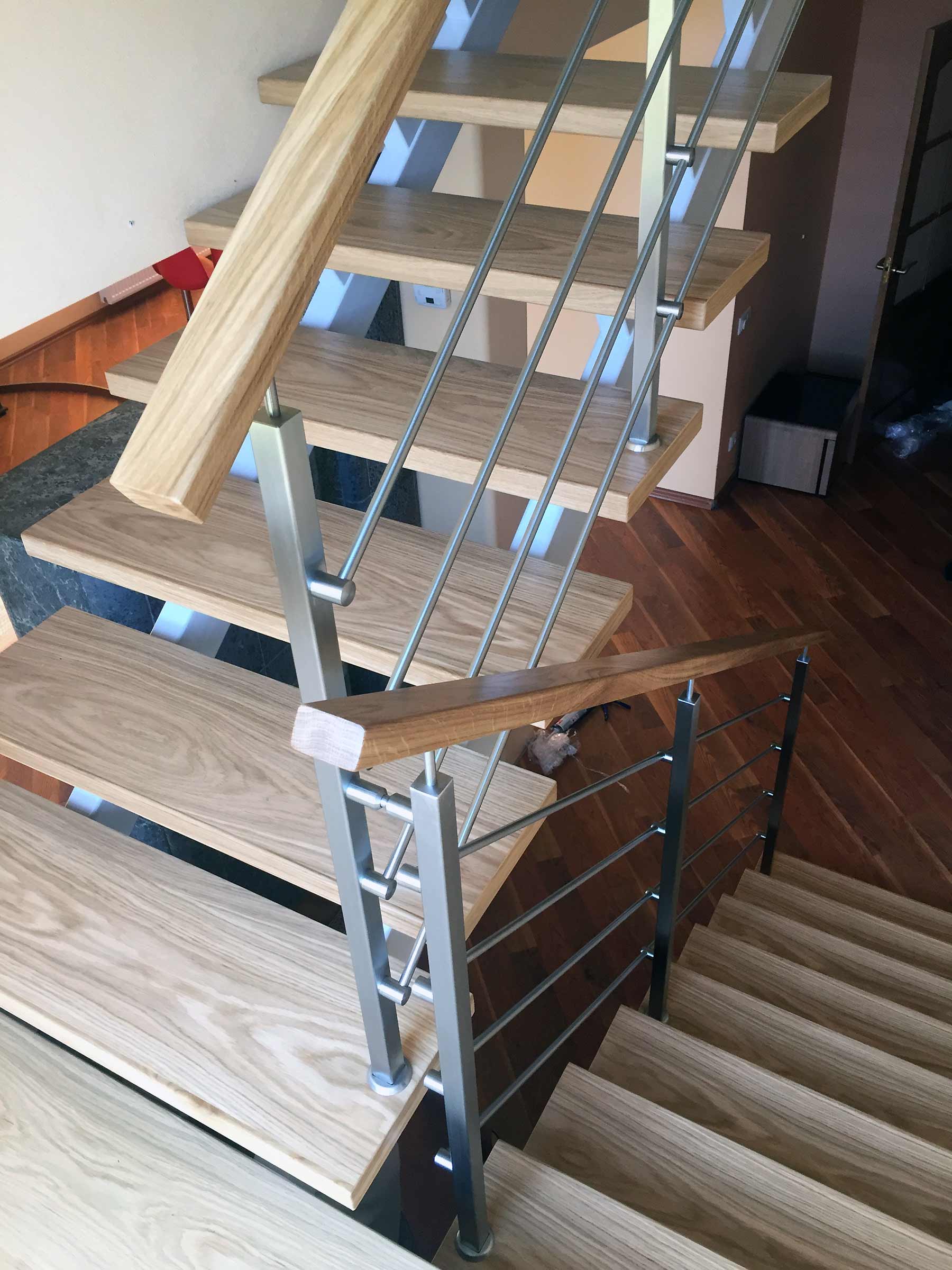 wood stairs beam open staircase